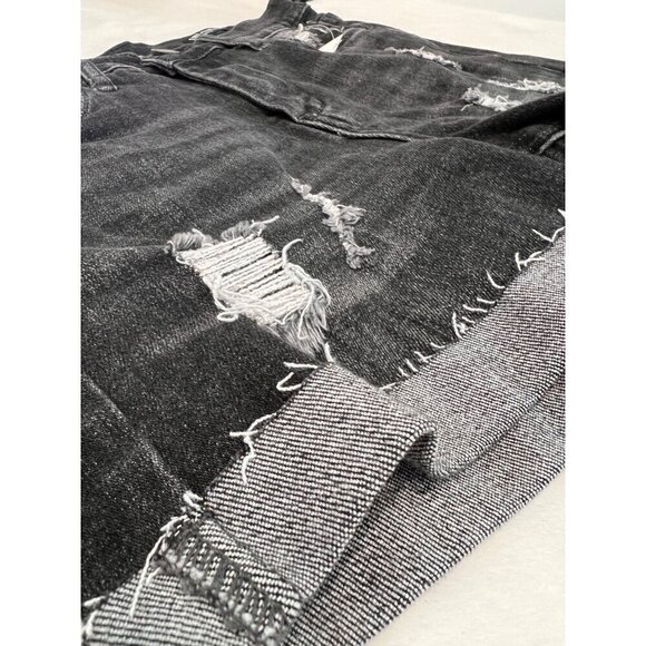 New BLANKNYC Size 26 The Fulton Rollup Shorts Washed Black Cutoff Denim - Picture 8 of 14